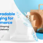 Biodegradable packaging for e-commerce featuring sustainable bags, boxes, cups, and food containers